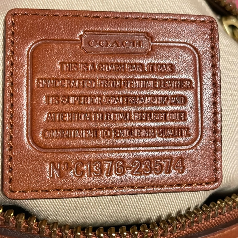 Coach Brown Leather Satchel with Tassel - Picture 15 of 16